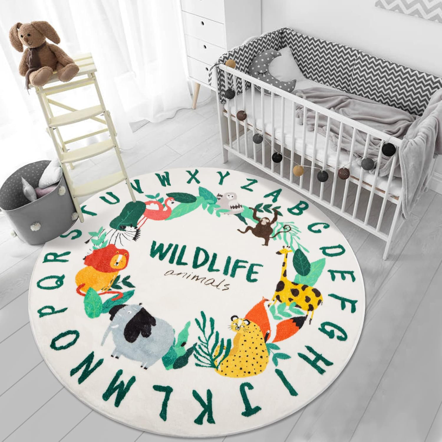 MAGBIX Round Kids ABC Rug,4Ft Soft Alphabet Nursery Rug For Kids Room ...