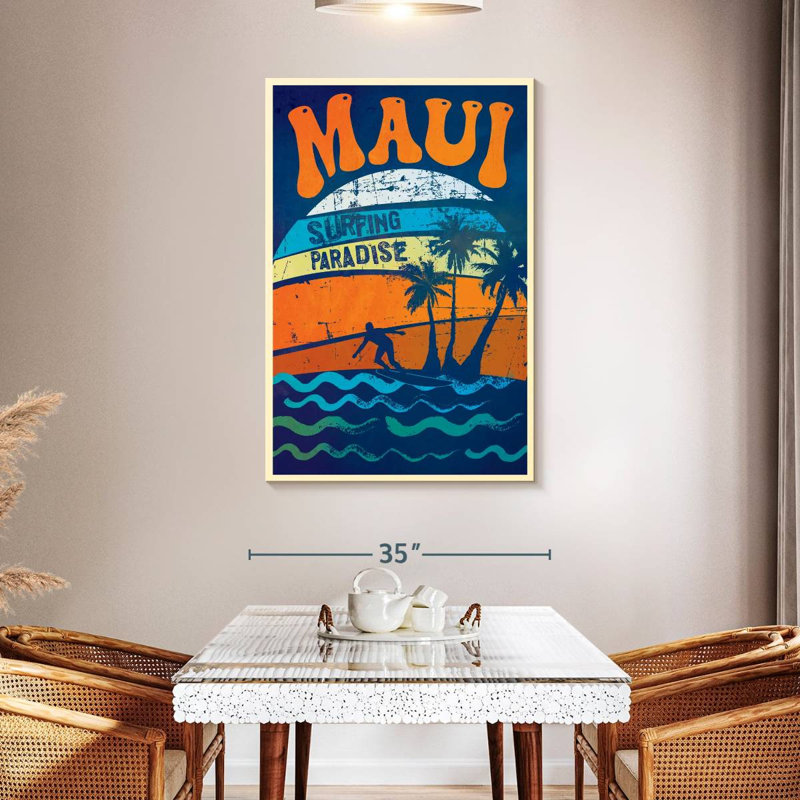 Maui Surfing Paradise sur toile, H 48 po x l 32 po x P 1,25 po