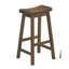 Tabourets de bar de 29 pouces de hauteur, 2 pièces, siège de selle, bois massif, finition cerisier, élément de salle à manger décontracté-1284043852
