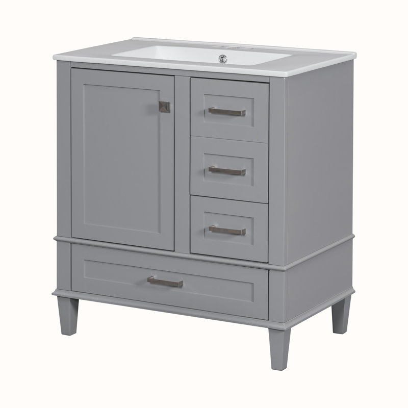 Bathroom Vanity with Sink, Gris