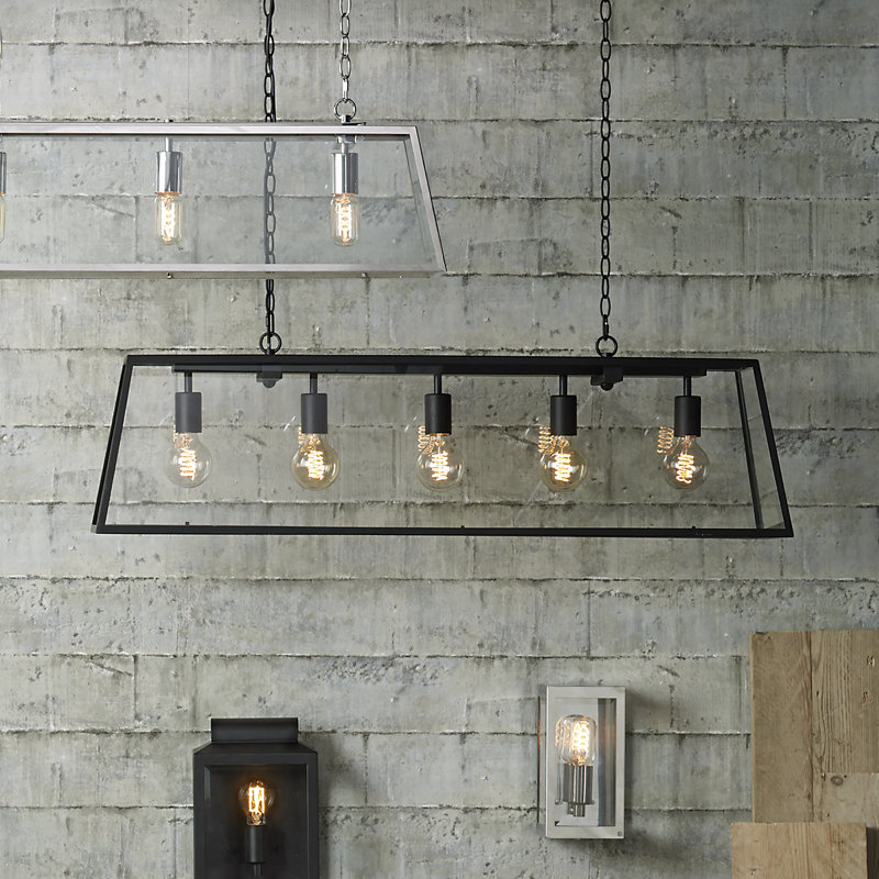 Rochelle 5 - Light Silver Lantern Pendant
