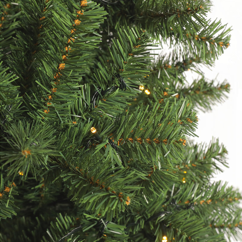 Arbre de Noël pré-éclairé 7,5 pi avec 400 lumières DEL, branches articulées et support pliable pour une installation facile