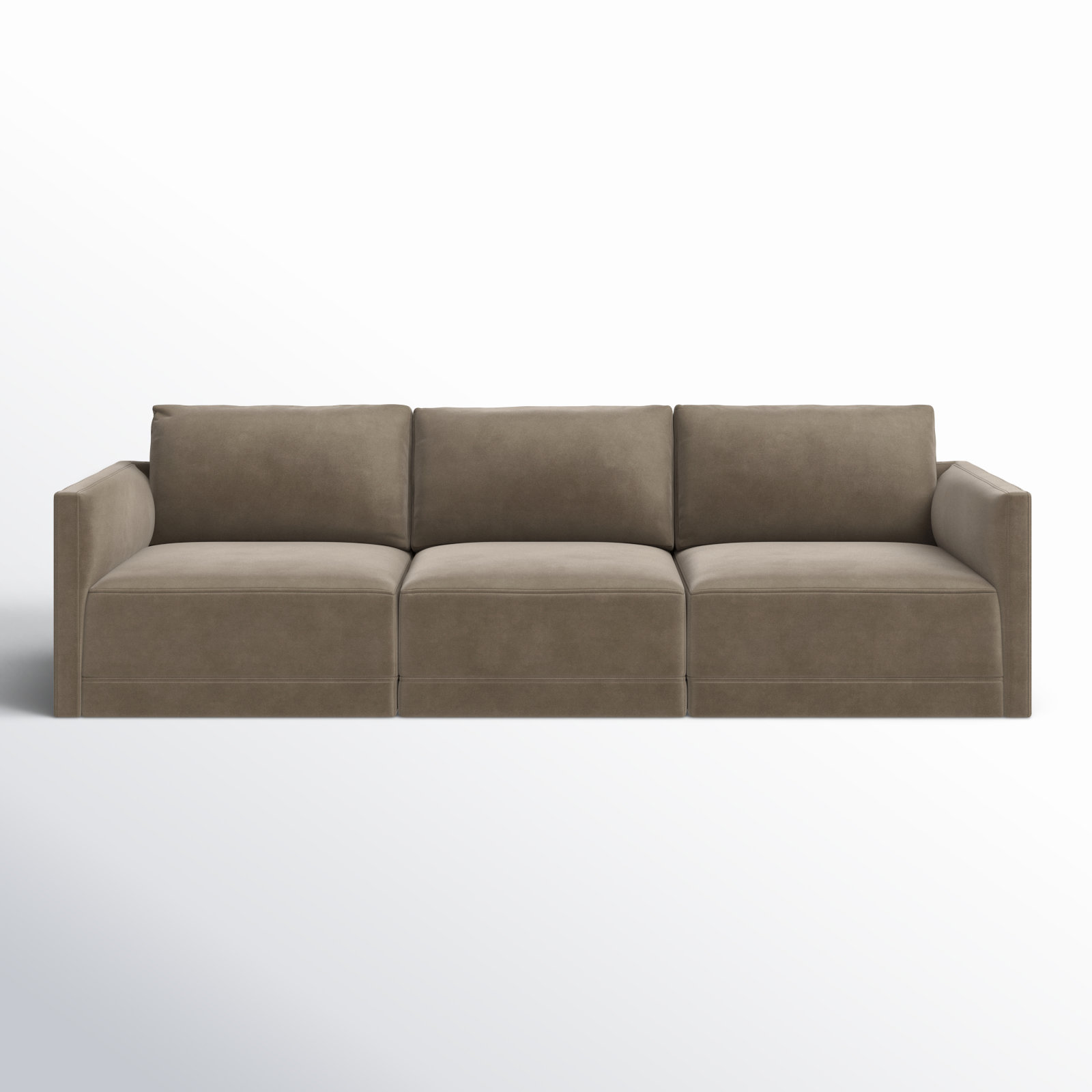Deirdre 104.5'' Upholstered Sofa, Taupe Velvet