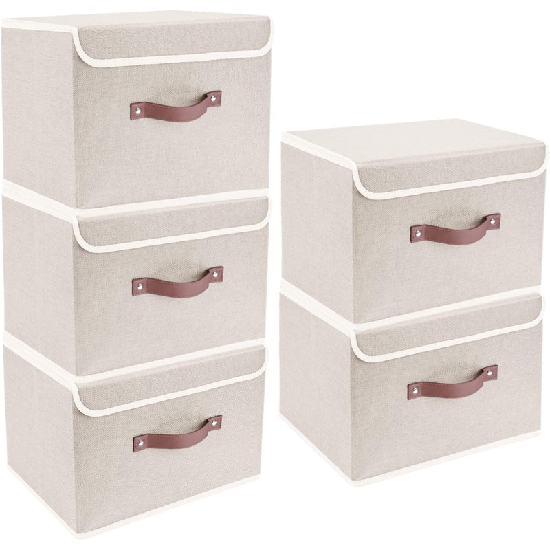 Brayden Studio Fabric Bin, Beige