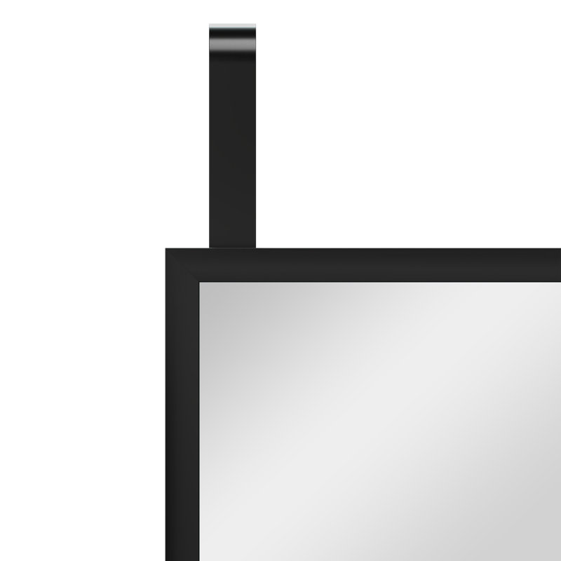 Ebern Designs Door Mirror, Full Length Over The Door Hanging Mirror, Black, 44" H x 16" W