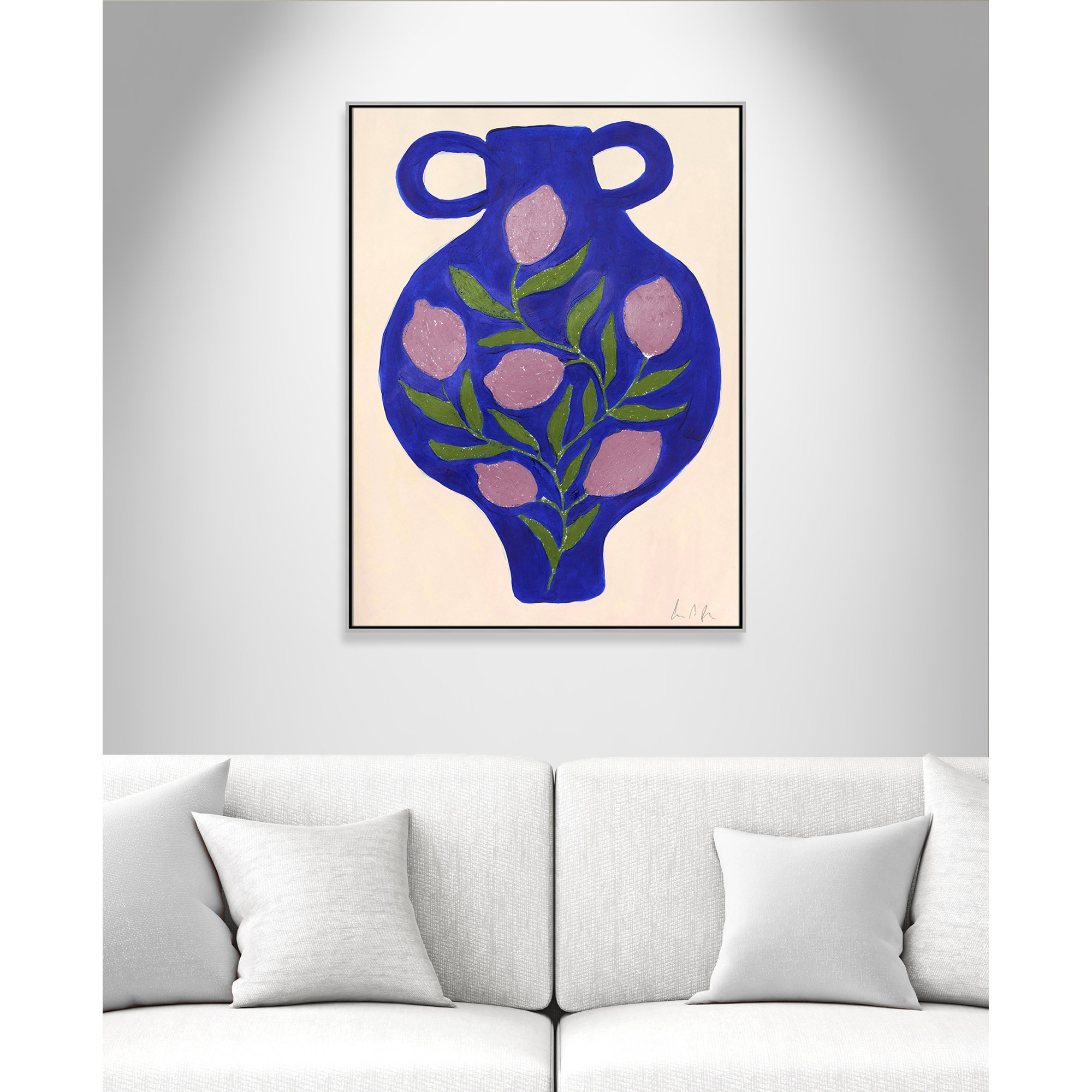 Vase No. 03 Print by Camilla Bergqvist, Silver, 49.5" H x 37.5" W