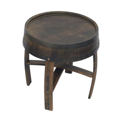 Round Barrel-Style Side Table End Table