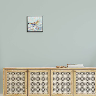 Pluvier côtier abstrait par Jeanette Vertentes - peinture sur bois