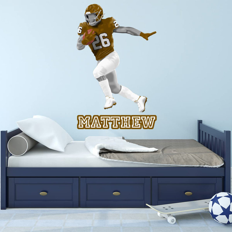 Adhésif décoratif footballeur, H 21 po x l 13 po, Oui, Brun