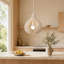 Luminaire suspendu 11,8 po Wabi-Sabi gris avec cordon réglable pour salle à manger, îlot de cuisine et chambre à coucher