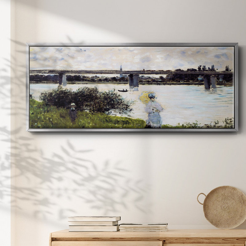 La promenade près du pont d'Argenteuil, 1874, H 8 po x l 20 po x P 1,5 po, Argent