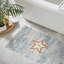 Tapis en coton gris / orange