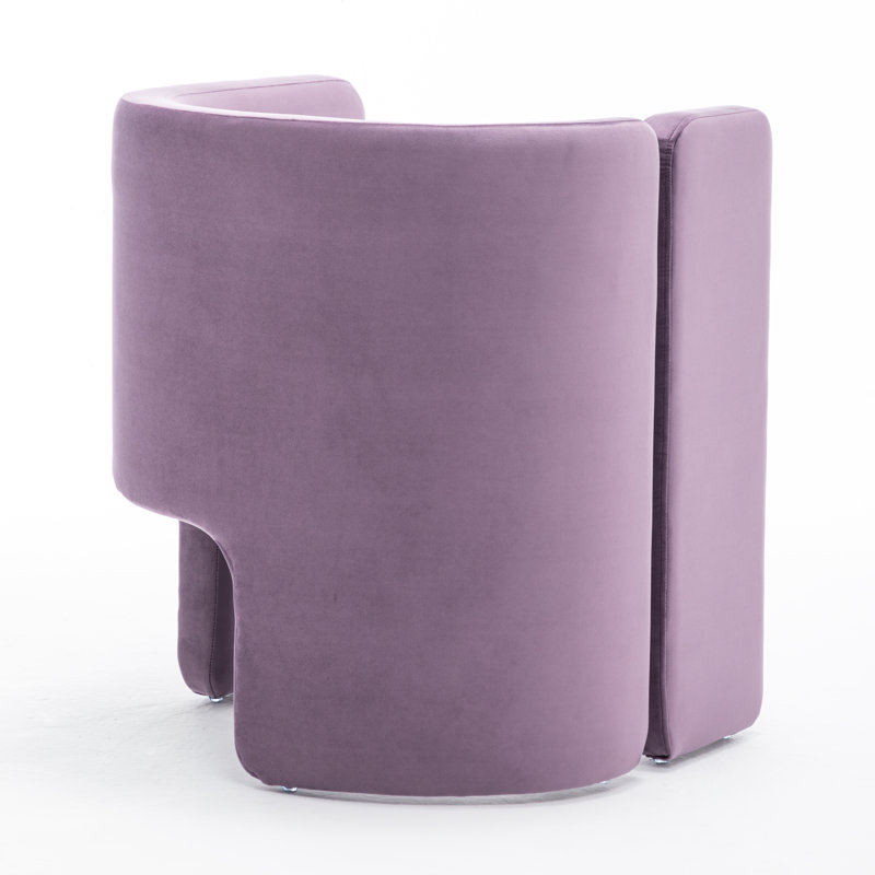 Modern Upholstered Barrel Dining Chairs, 4, Purple
