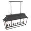 Luminaire suspendu linéaire 8 lumières Aramie en fer noir antique avec verre transparent-115140658