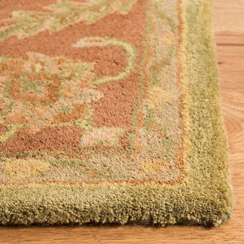 Tapis floral en laine touffeté à la main Santoyo, Rectangle 3 pi x 5 pi