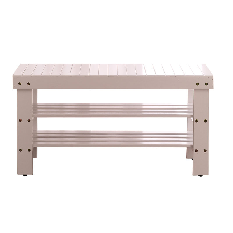 Shoe Bench - Quality Solid Wood Material, White