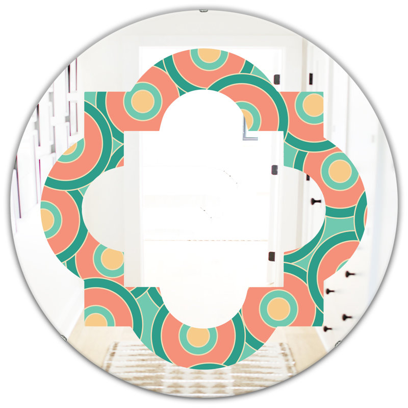 Miroir mural sans cadre vi à motif circulaire vi éclectique quadrilobe, H 31,5 po x l po