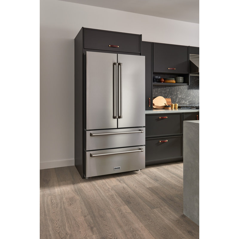 Thor Kitchen 36" 22.5 Cubic Feet Energy Star Smudge-Resistant French Door Refrigerator