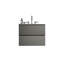 Meuble-lavabo mural 24 po avec lavabo en céramique et trois trous de robinet, grand meuble-lavabo flottant avec rangement pour salle de bain moderne, lavabo une pièce sans drain, KD