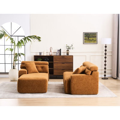 Orange pour appartement - Tissu respirant et support de siège ferme avec canapé d'appoint en matière d'aspect élégant