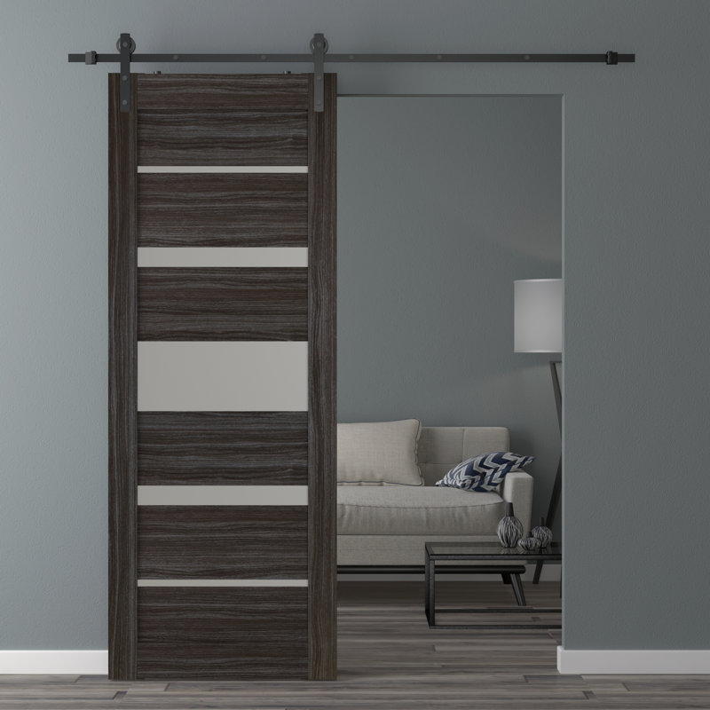 Porte de grange Kina, 23,875 po x 83,23 po, Chêne