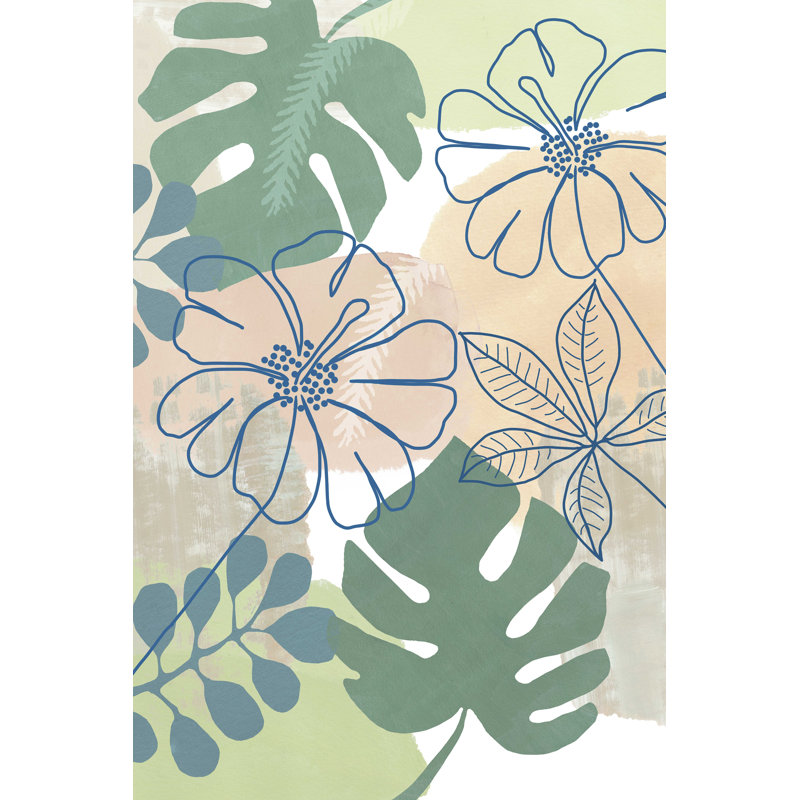 Fleur tropicale I, H 18 po x l 12 po