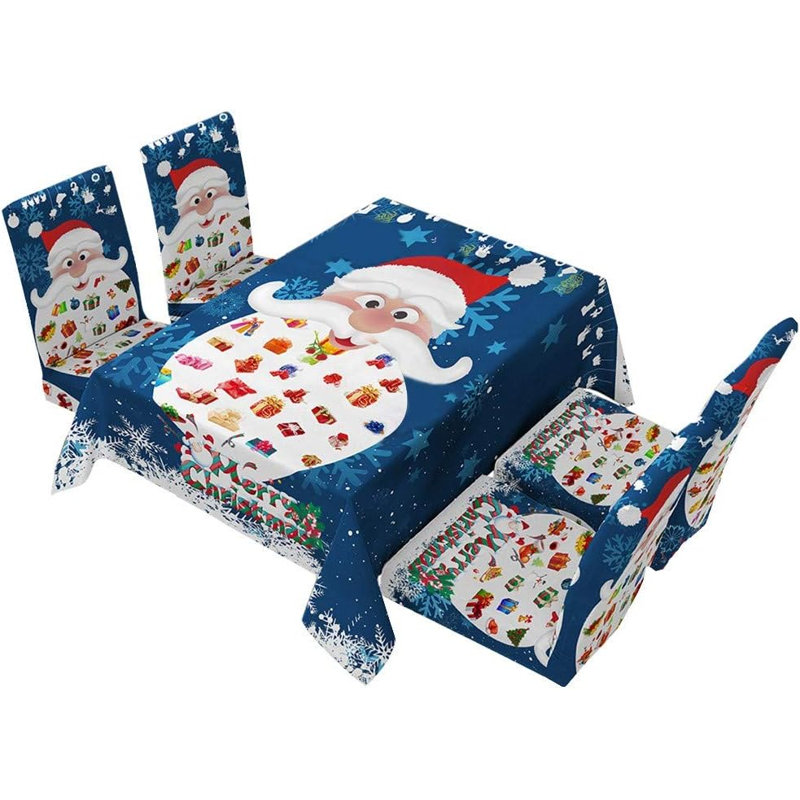 Housse de chaise de Noël 4 pièces, Bleu