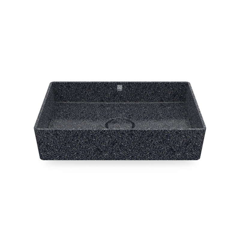 Woodio Cube60 15.75'' Wood Rectangular Bathroom Sink, Stone