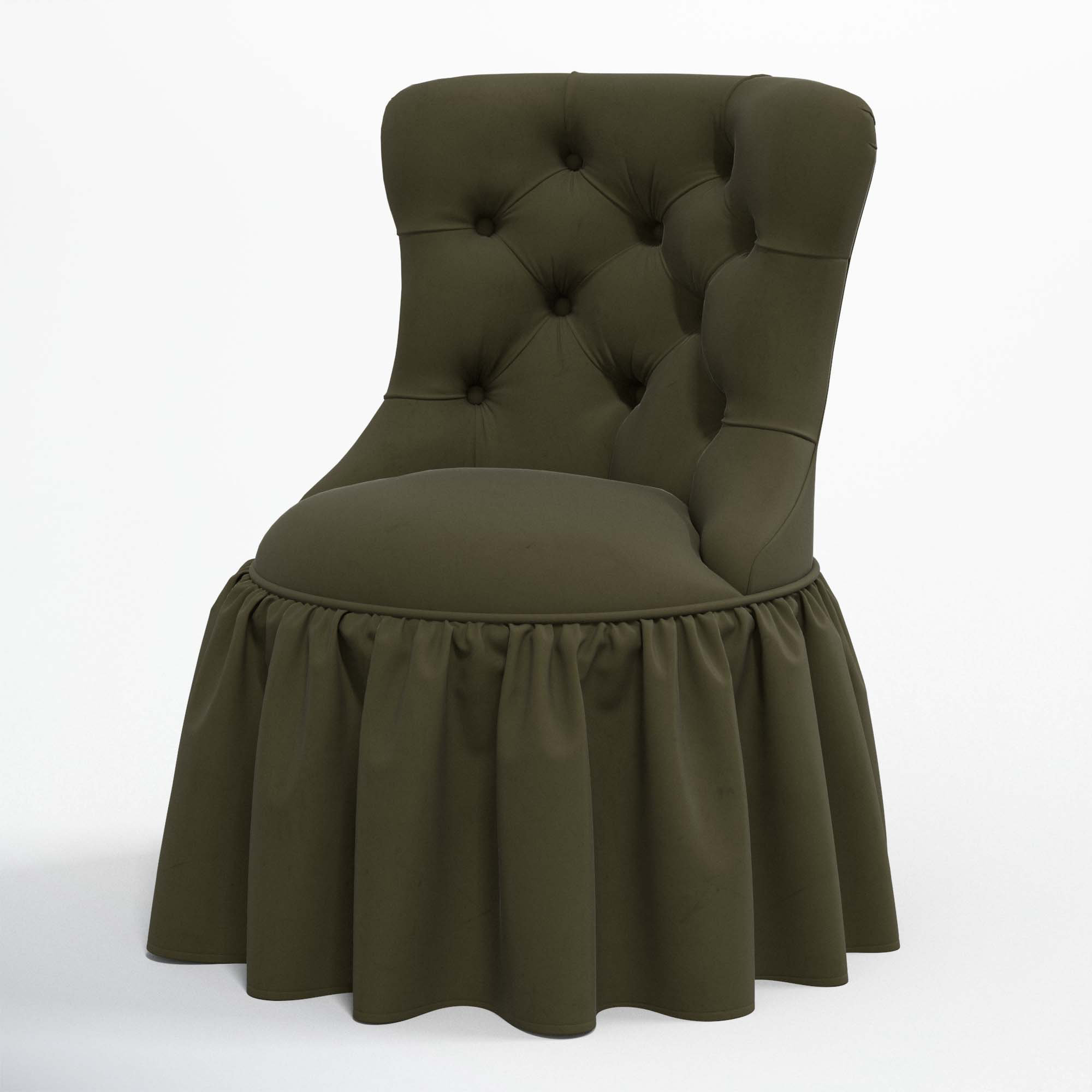 Minnie Upholstered Side Chair, Classic Loden Velvet
