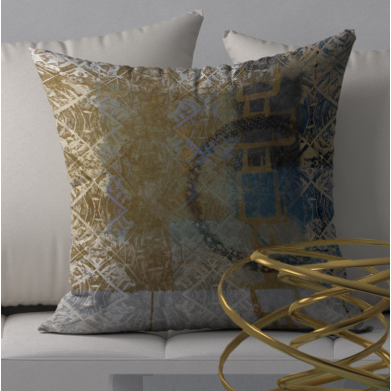 Abstract Reversible Throw Pillow, 24" x 24"