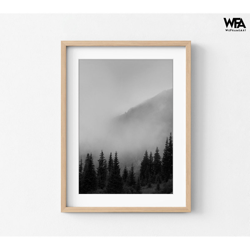 Paysage de montagne noir et blanc, art mural surdimensionné, impressions de photos d'arbres, cadres photo, art mural de grande forêt, photos noir et blanc