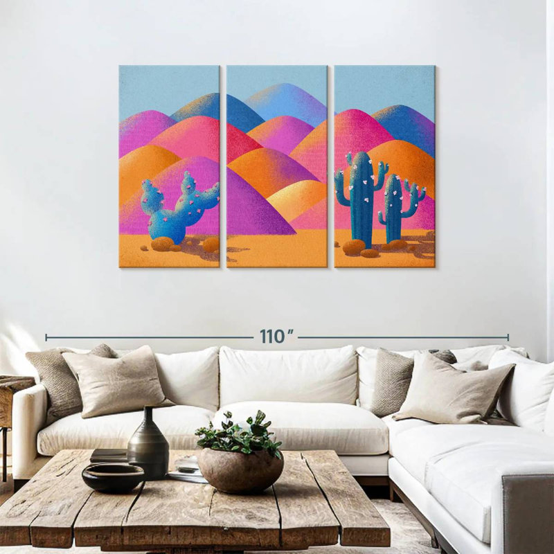 Vibrant désert de cactus Saguaro, H 48 po x l 74 po