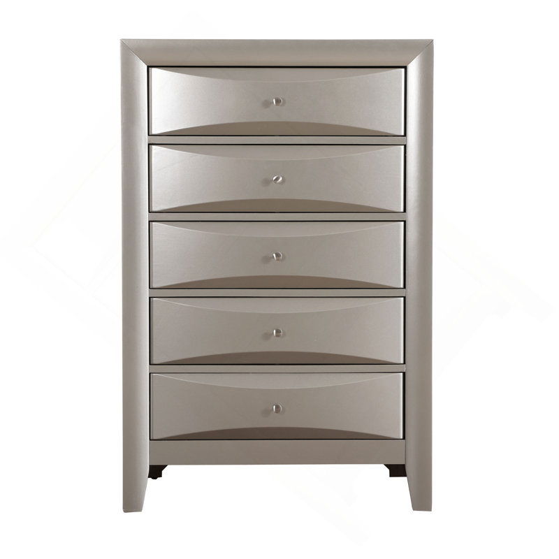 Commode verticale avec tiroir incurvé, Champagne