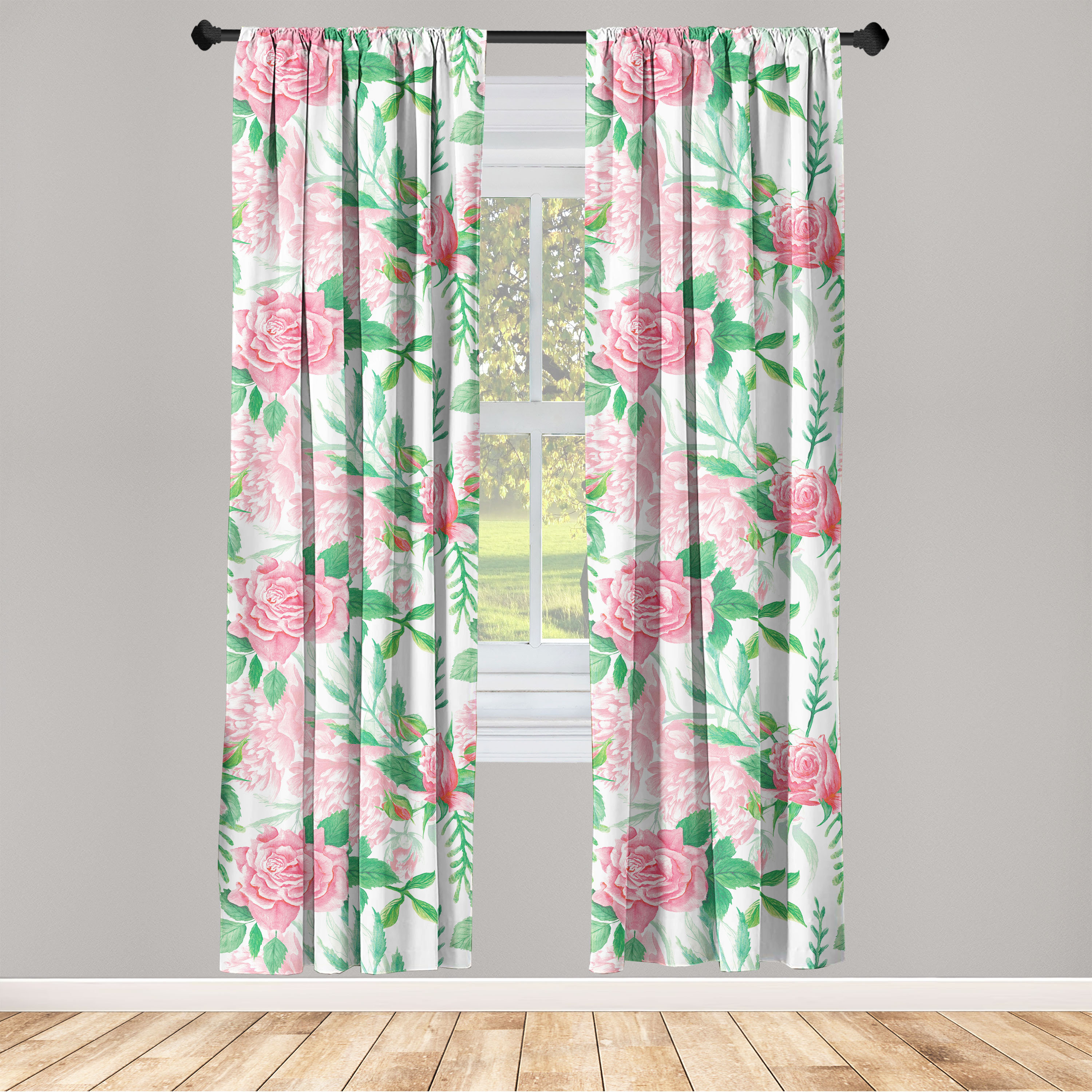 East Urban Home Dirden Microfiber Semi Sheer Curtain Pair | Wayfair