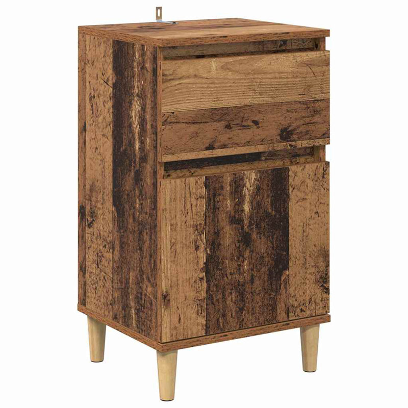 40cm W Manufactured Wood Bedside Table, Old Wood