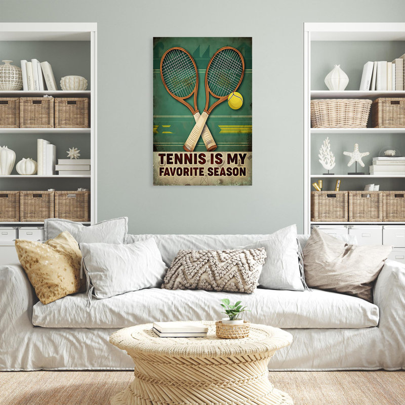 «Tennis Is My Favorite Season», reproduction d'art rectangulaire sur toile tendue sur toile tendue