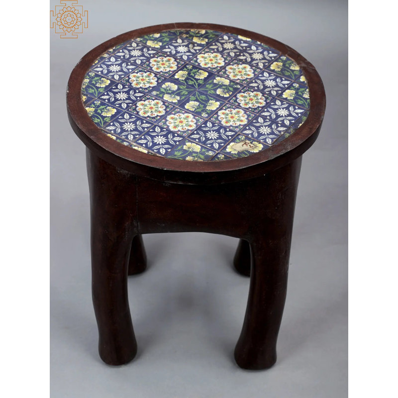 Solid + Manufactured Wood Accent Stool