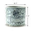 Env. Pot de 8 pouces de hauteur bleu et blanc avec motif floral