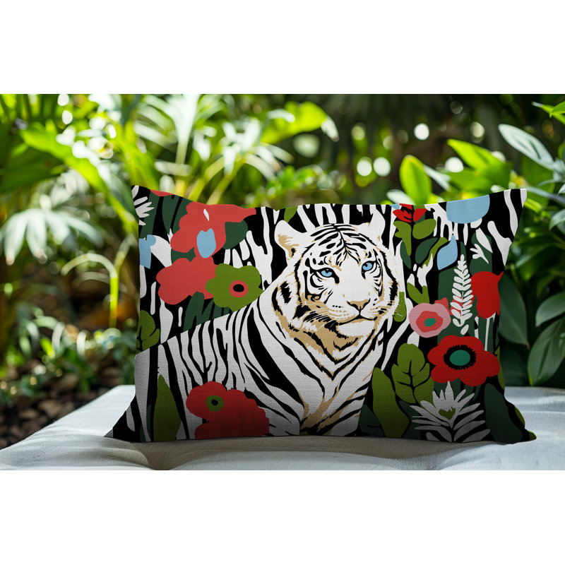 Oreiller rectangulaire réversible intérieur / extérieur Wilo Tiger, Rouge, H 20 po x l 14 po