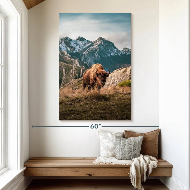 Brampt Simple Mountain Bison, 51" H x 34" W