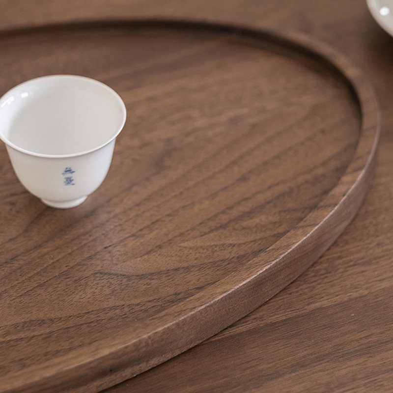 Table de bout ronde en noyer noir
