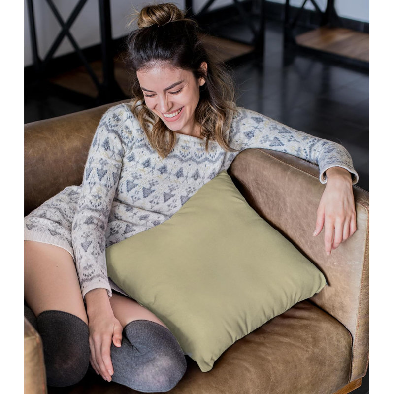 Housse de coussin intérieur / extérieur en polyester Bedding, Feuille pâle, H 18 po x l 18 po