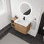Meuble-lavabo mural 40 po avec lavabo en céramique blanche, porte à fermeture en douceur et tablettes de rangement