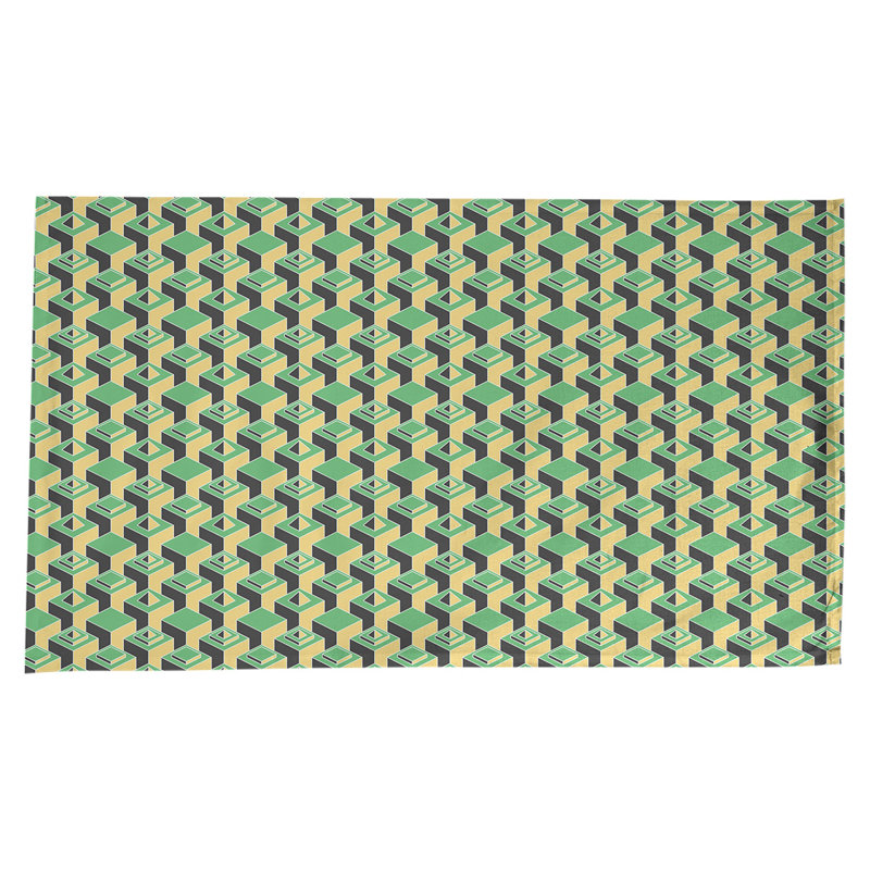 Nappe de gratte-ciels classiques, Vert / Jaune / Noir