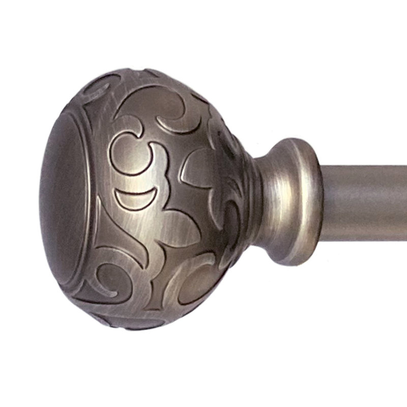 Tringle à rideaux simple réglable en métal Eichen, 26 po à 48 po de largeur, Argent vénitien