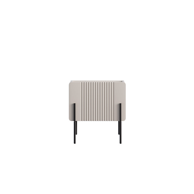 Ousmane 45cm W Manufactured Wood Bedside Table, Cashmere/Black