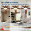 Ventilateur de plafond à cinq pales avec lumière DEL à intensité variable, moteur CC réversible à faible bruit et télécommande portable