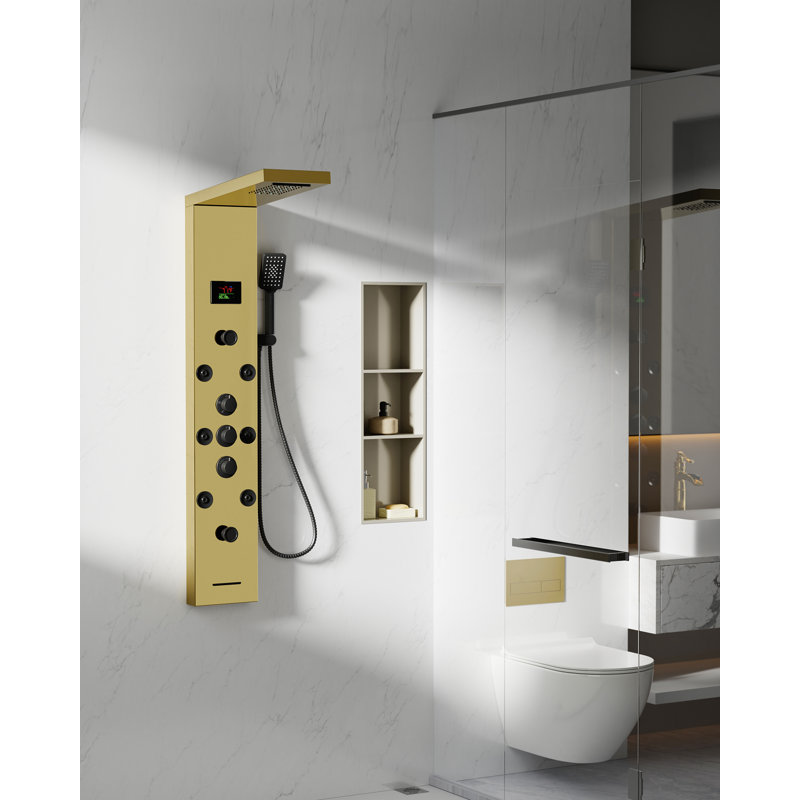 57,99 Panneau de douche avec, Noir / or