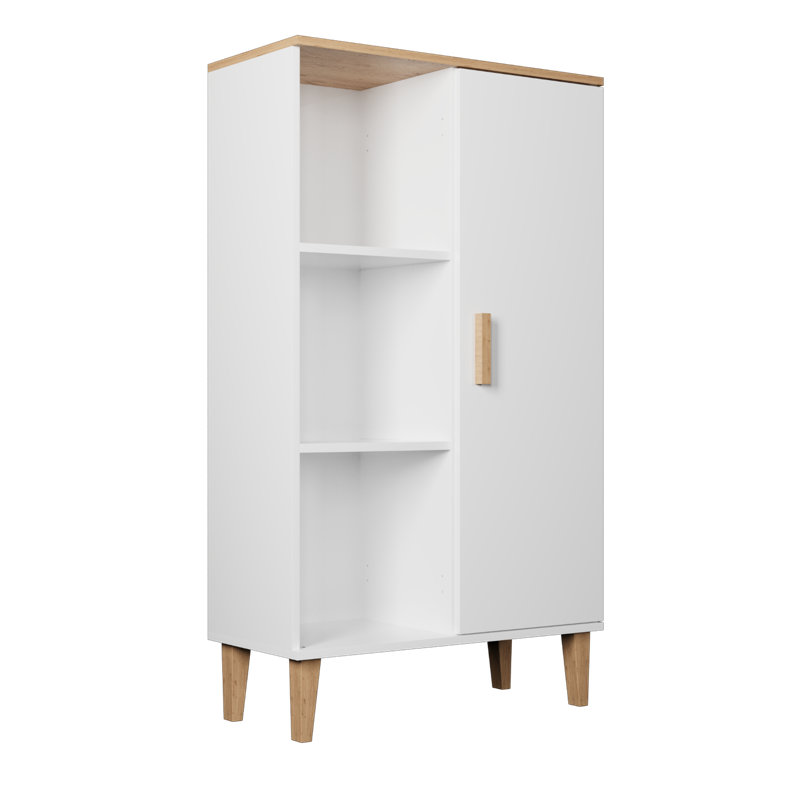 Amirah 120cm H x 80cm W Standard Bookcase, White