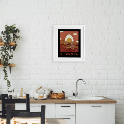 «Minimalist Egg & Ramen Sunset», reproduction encadrée sous verre, conception de Tobe Fonseca